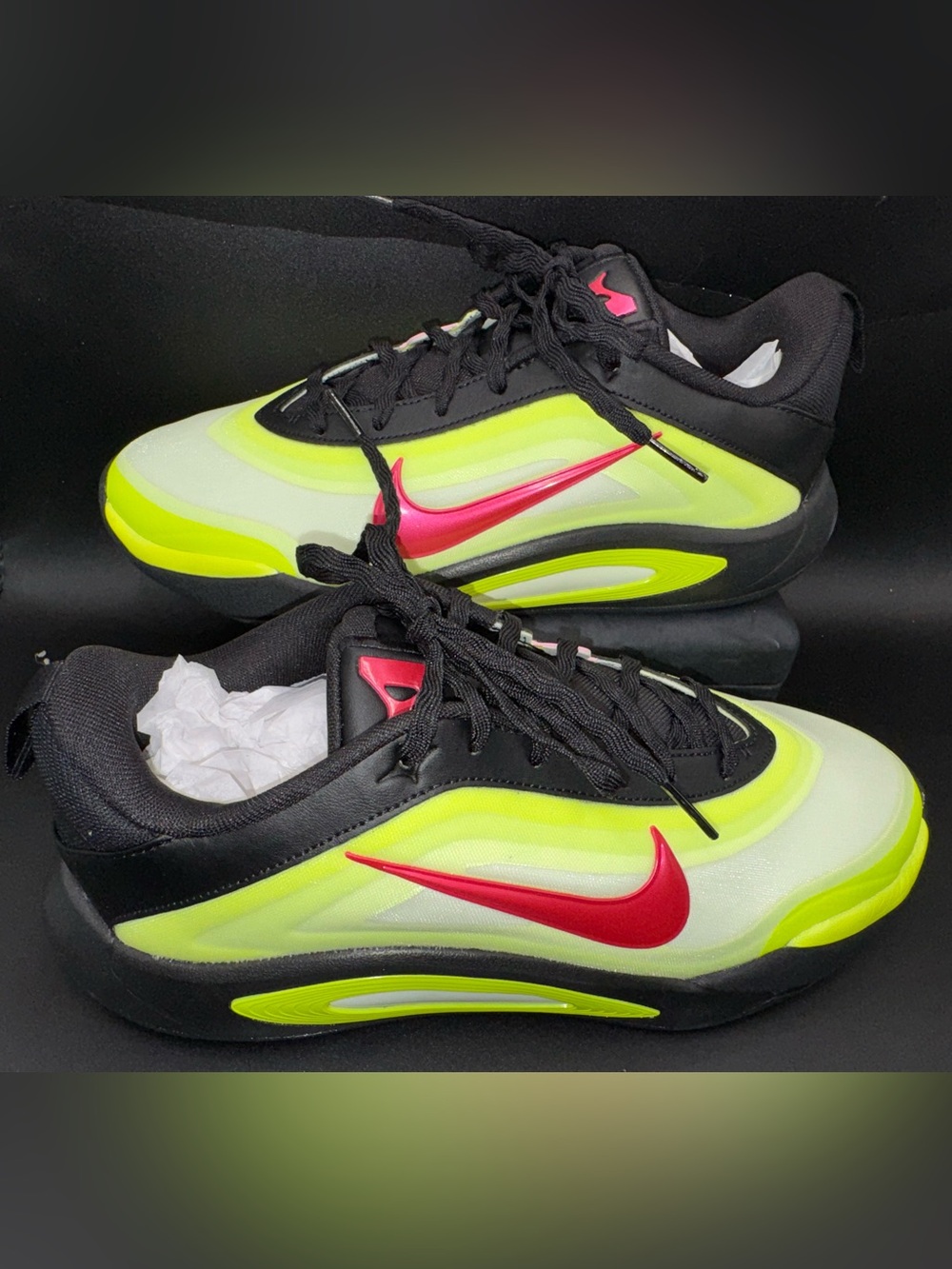 Nike A’One SE GS Black Hyper Pink Volt Basketball Shoes 6.5Y Women’s 8 NIB